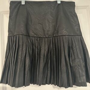 Black leather skirt